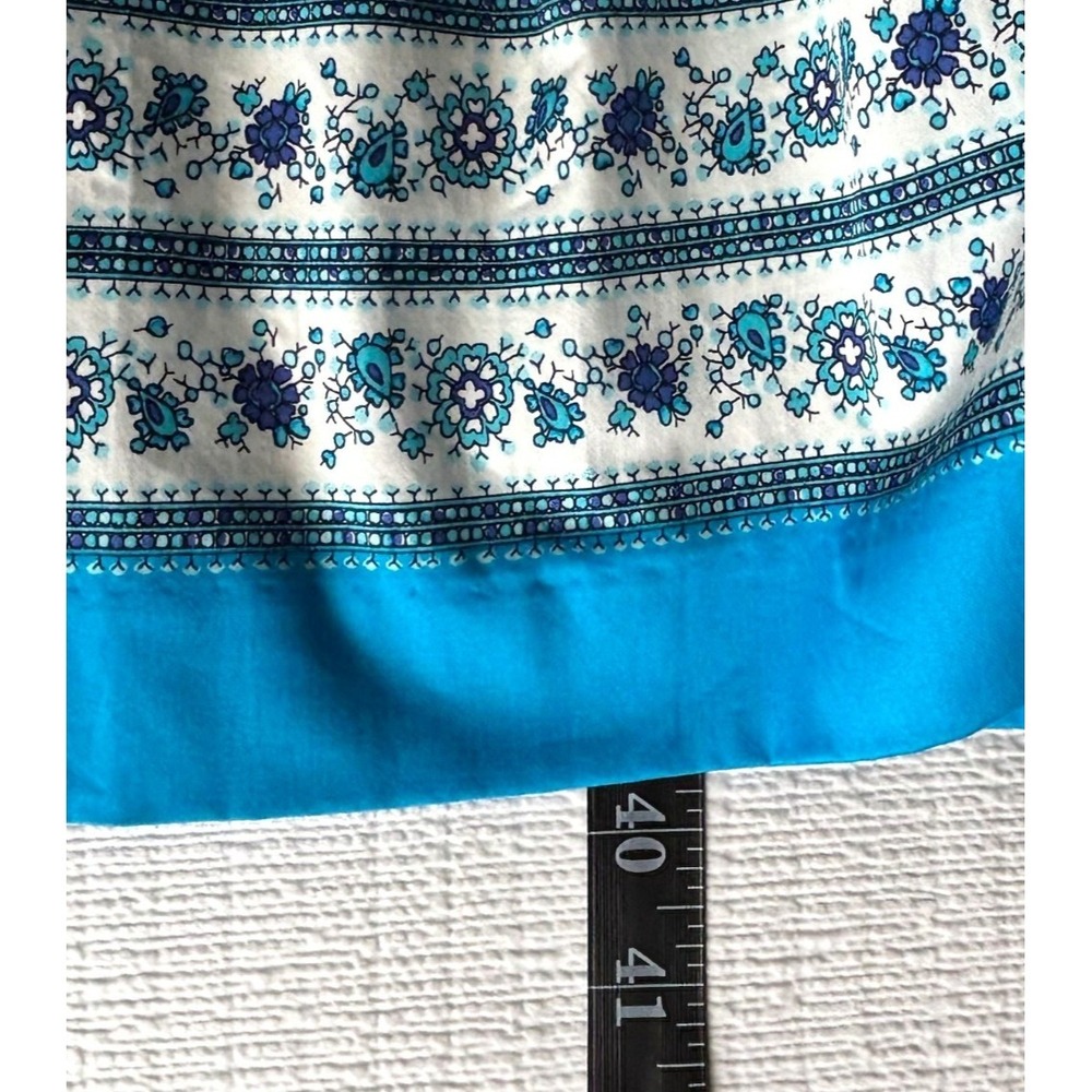 Talbots RSVP Aqua Paisley Fit & Flare Cotton Dress 12P Coastal Feminine - Picture 9 of 9